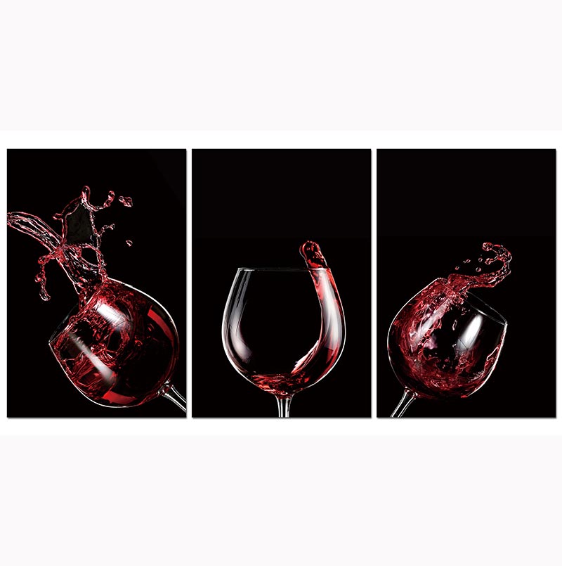 Oppidan Home "Red Wine Celebration" Acrylic Wall Art 48"H X 96"W Multicolor Acrylic