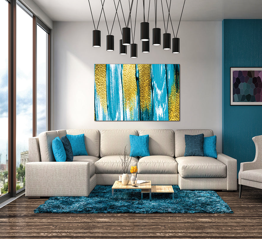 Oppidan Home "Abstract Waterfall" 32"H X 48"W Multicolor Acrylic