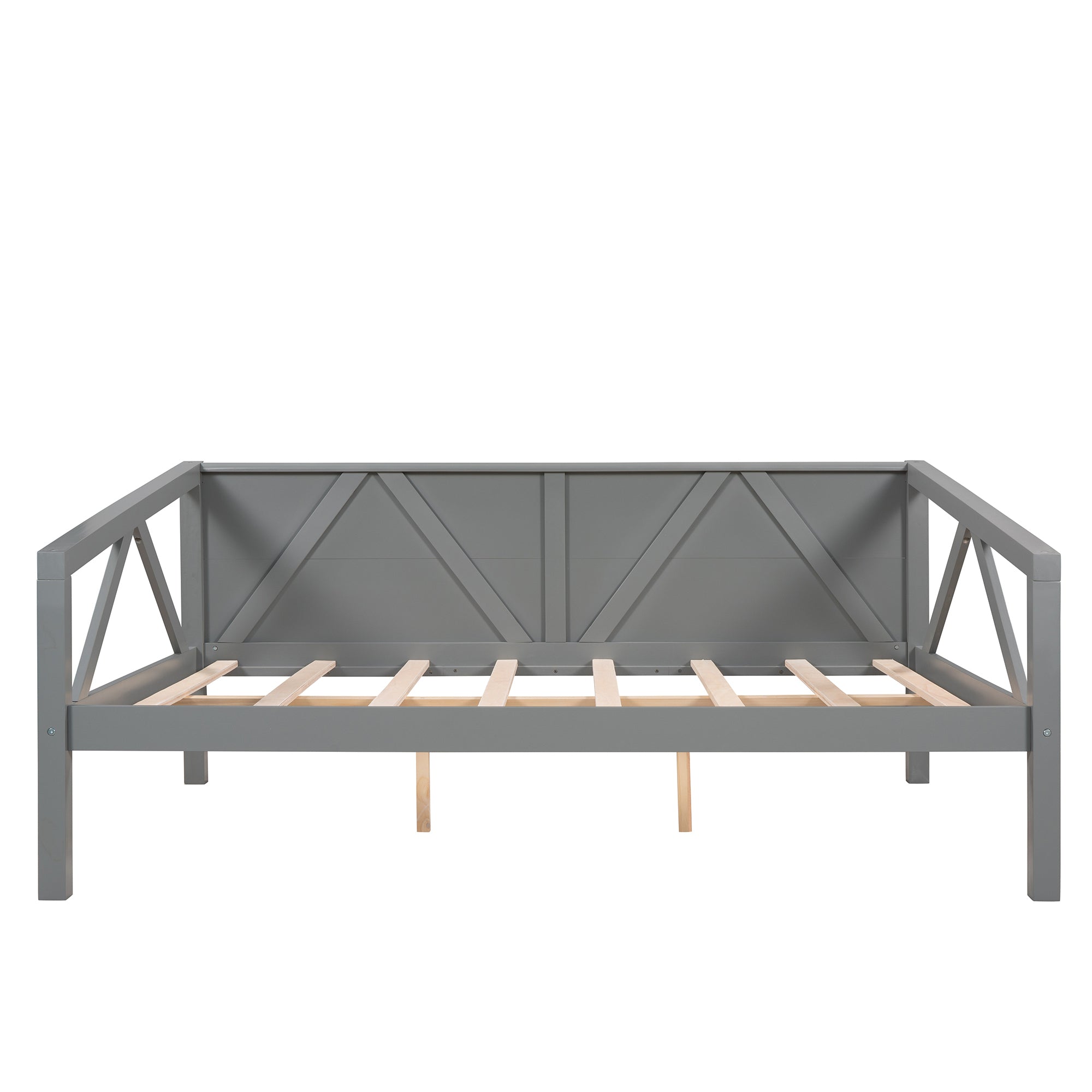 Full size Daybed, Wood Slat Support, Gray gray-solid wood