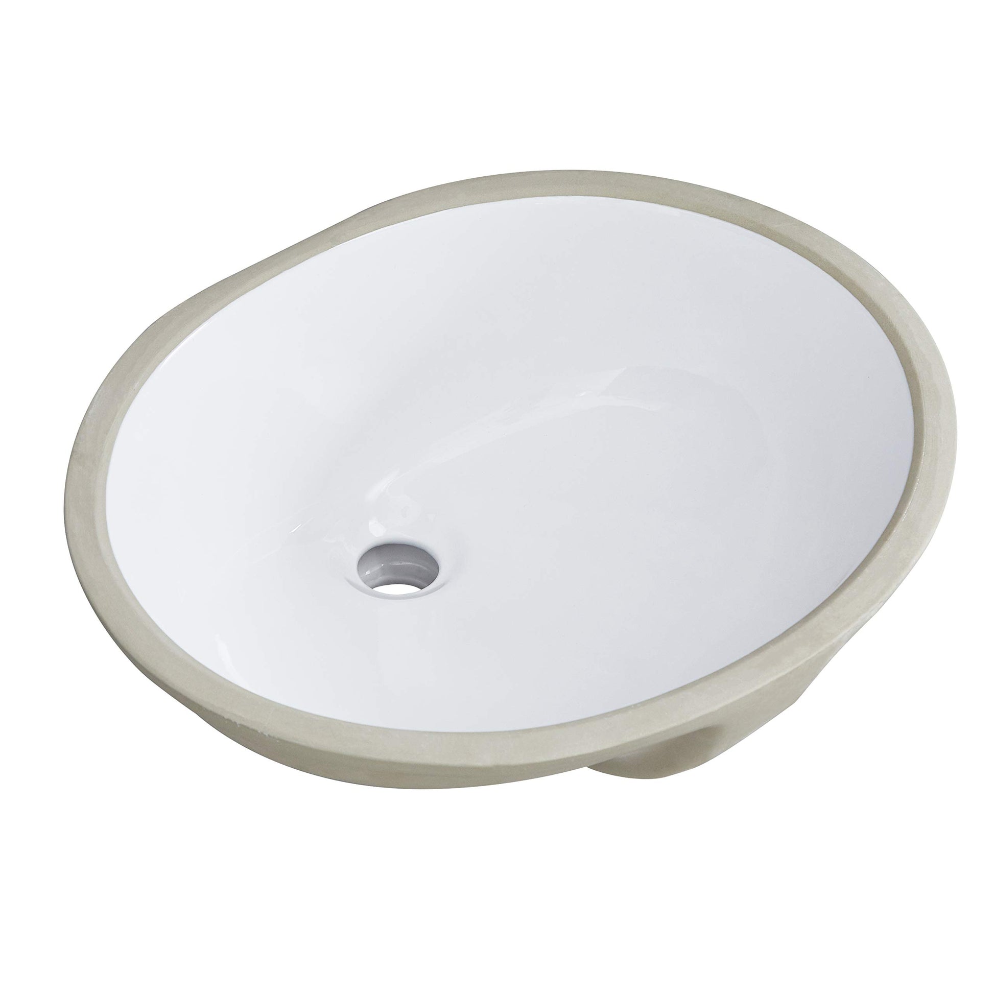 White Oval Undermount Bathroom Sink With Overflow White Ceramic