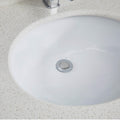 White Oval Undermount Bathroom Sink With Overflow White Ceramic