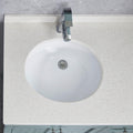 White Oval Undermount Bathroom Sink With Overflow White Ceramic