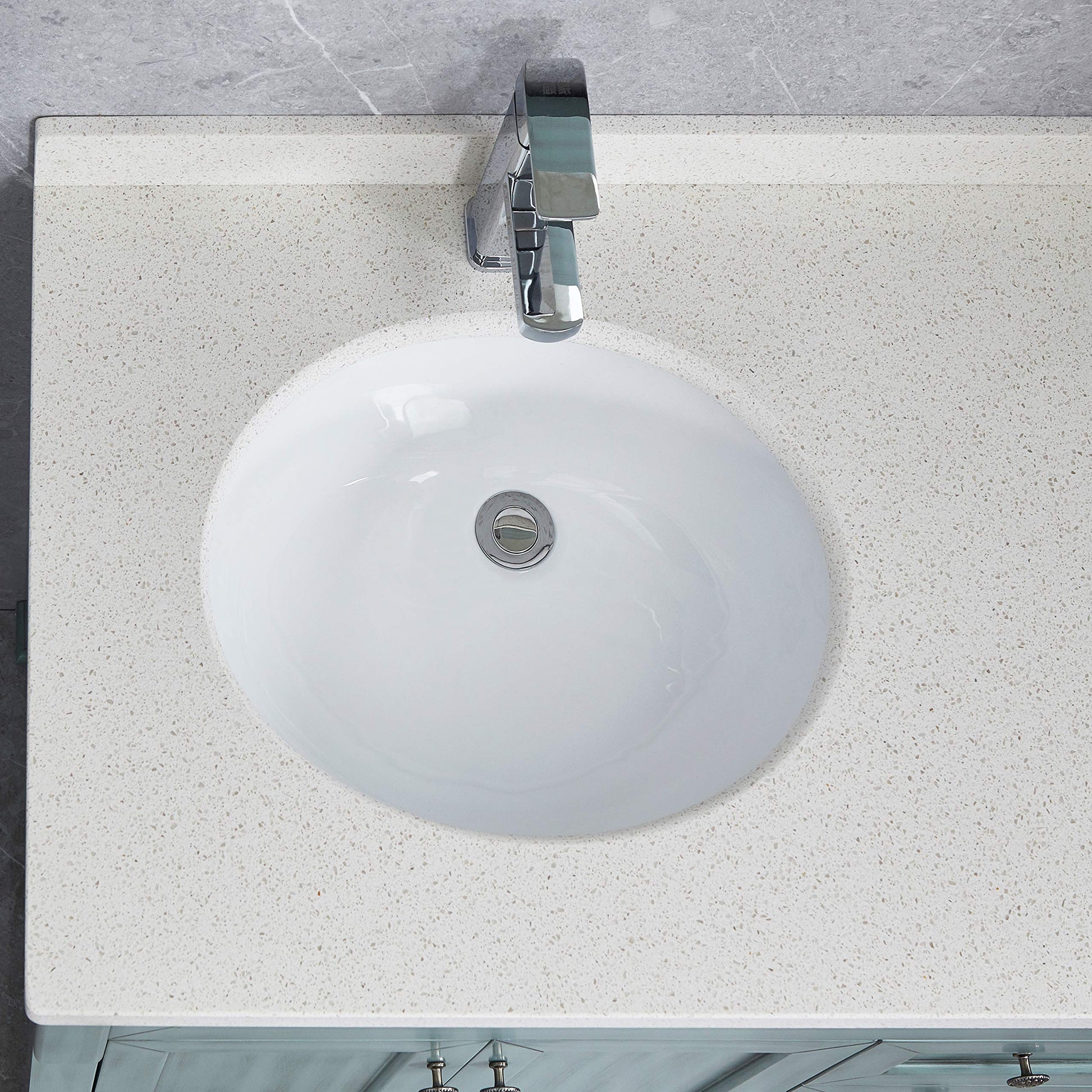 White Oval Undermount Bathroom Sink With Overflow White Ceramic