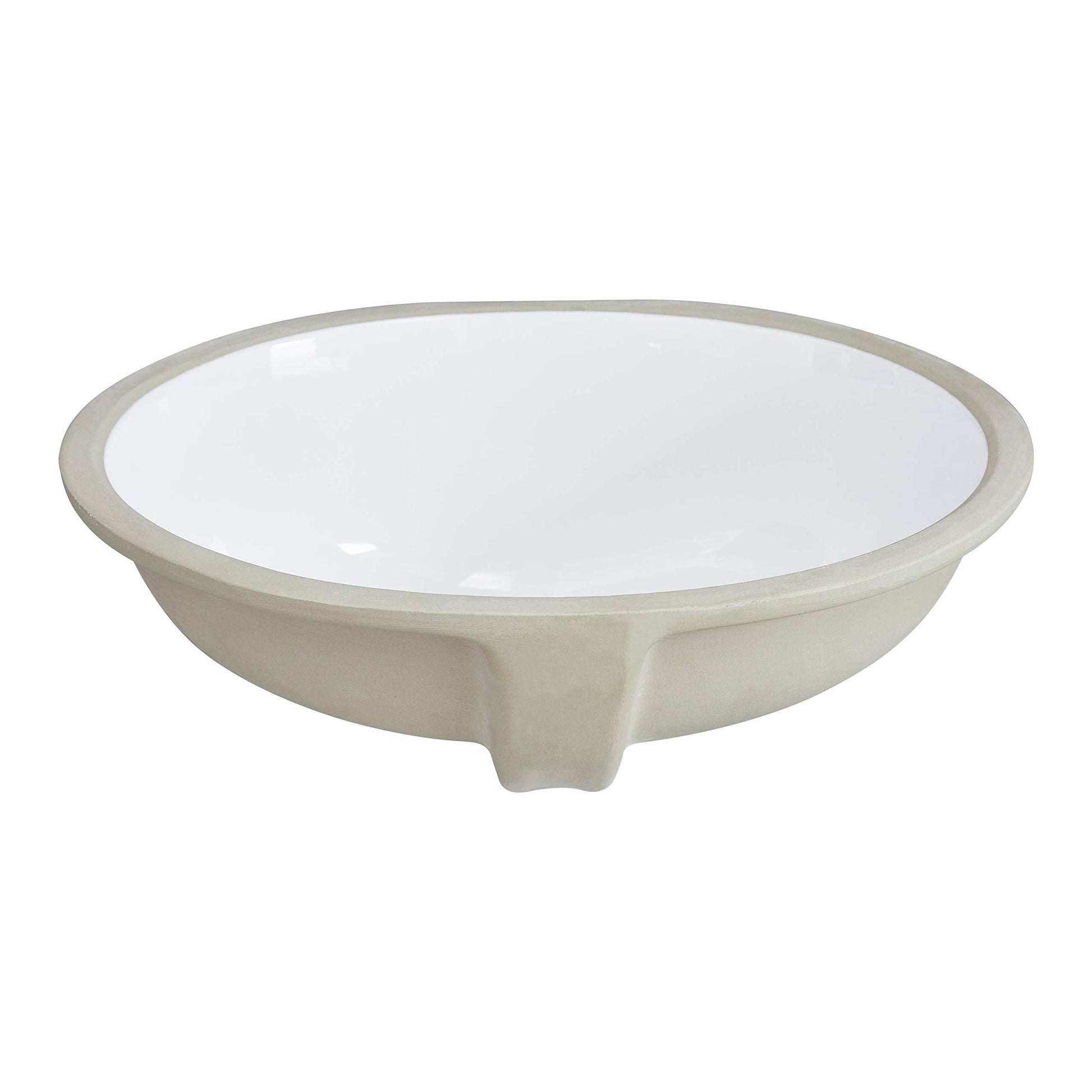 White Oval Undermount Bathroom Sink With Overflow White Ceramic