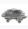 Ambrose Chrome Plated Crystal Embellished Ceramic Plate Silver Ceramic