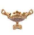 Ambrose Chrome Plated Crystal Embellished Ceramic Fruit Platter Gold Ceramic