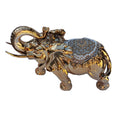 Ambrose Delightfully Extravagant Gold Plated Elephant With Embedded Crystal And Pearl Saddle 11.5