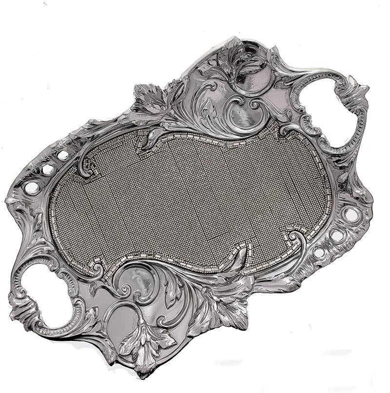 Ambrose Chrome Plated Crystal Embellished Ceramic Plate Silver Ceramic