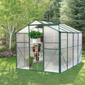 Polycarbonate Greenhouse,6'X 8' Heavy Duty Walk In Plant Garden Greenhouse For Backyard Outdoor Green Aluminium