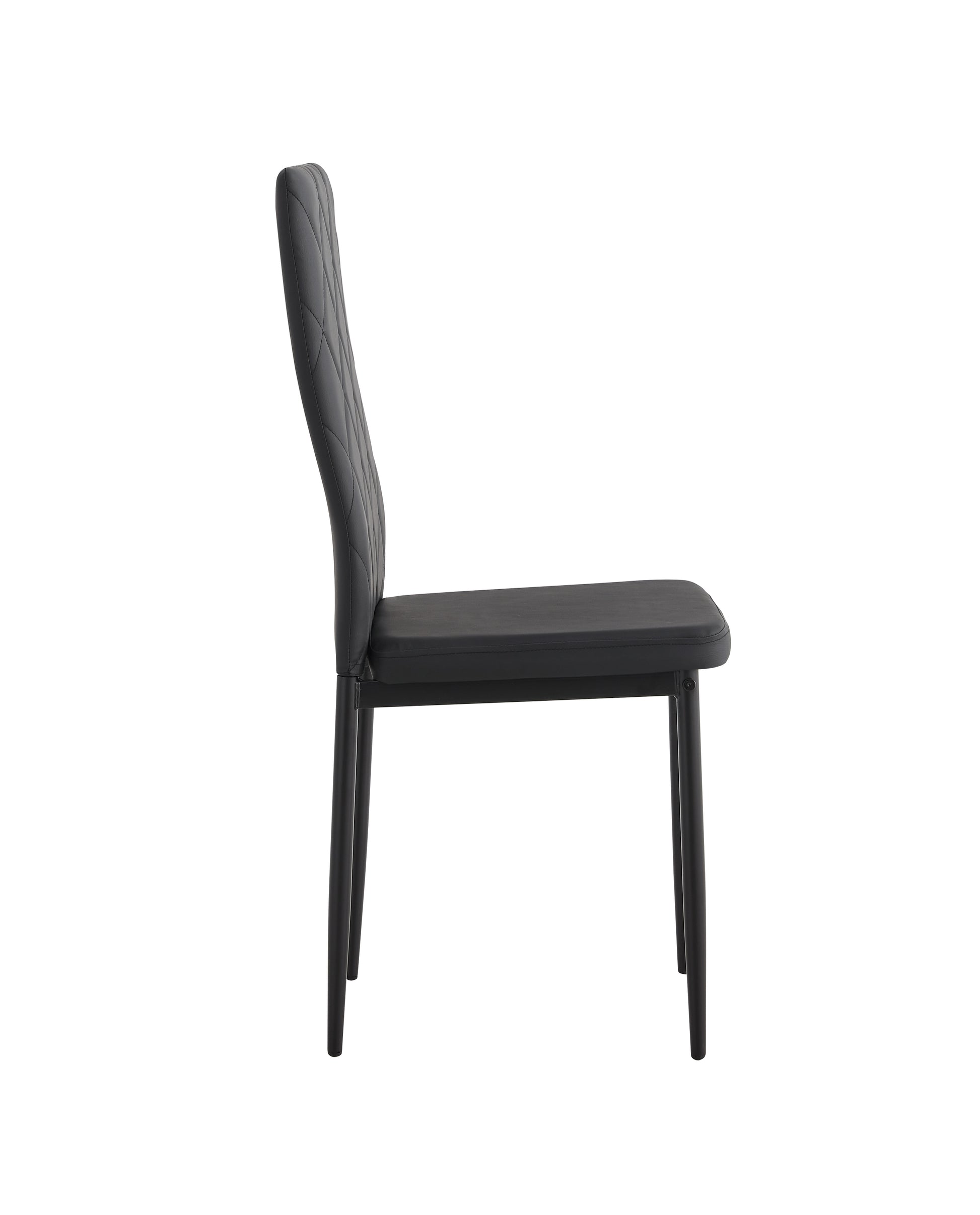 Dining Chair Set Of 4 Black Seats 4 Pu