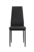 Dining Chair Set Of 4 Black Seats 4 Pu