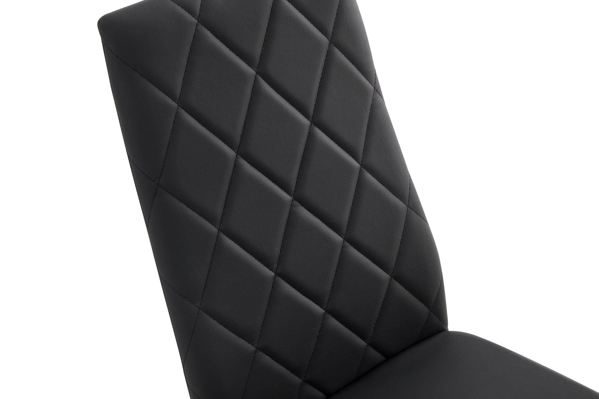 Dining Chair Set Of 4 Black Seats 4 Pu