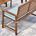 Farmhouse Chic Slatted Eucalyptus Wood Garden Bench No Cushion Included Brown Solid Wood