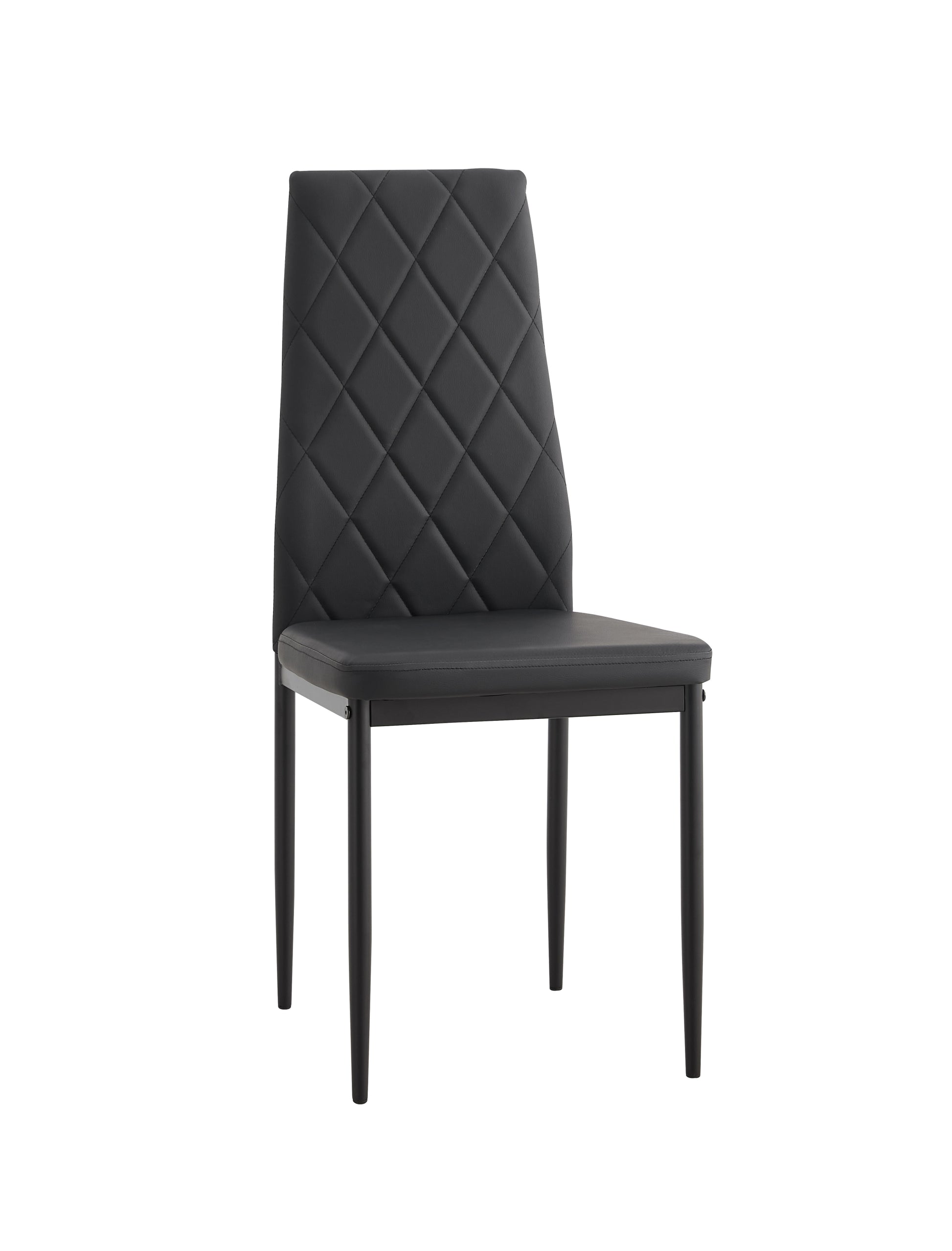 Dining Chair Set Of 4 Black Seats 4 Pu