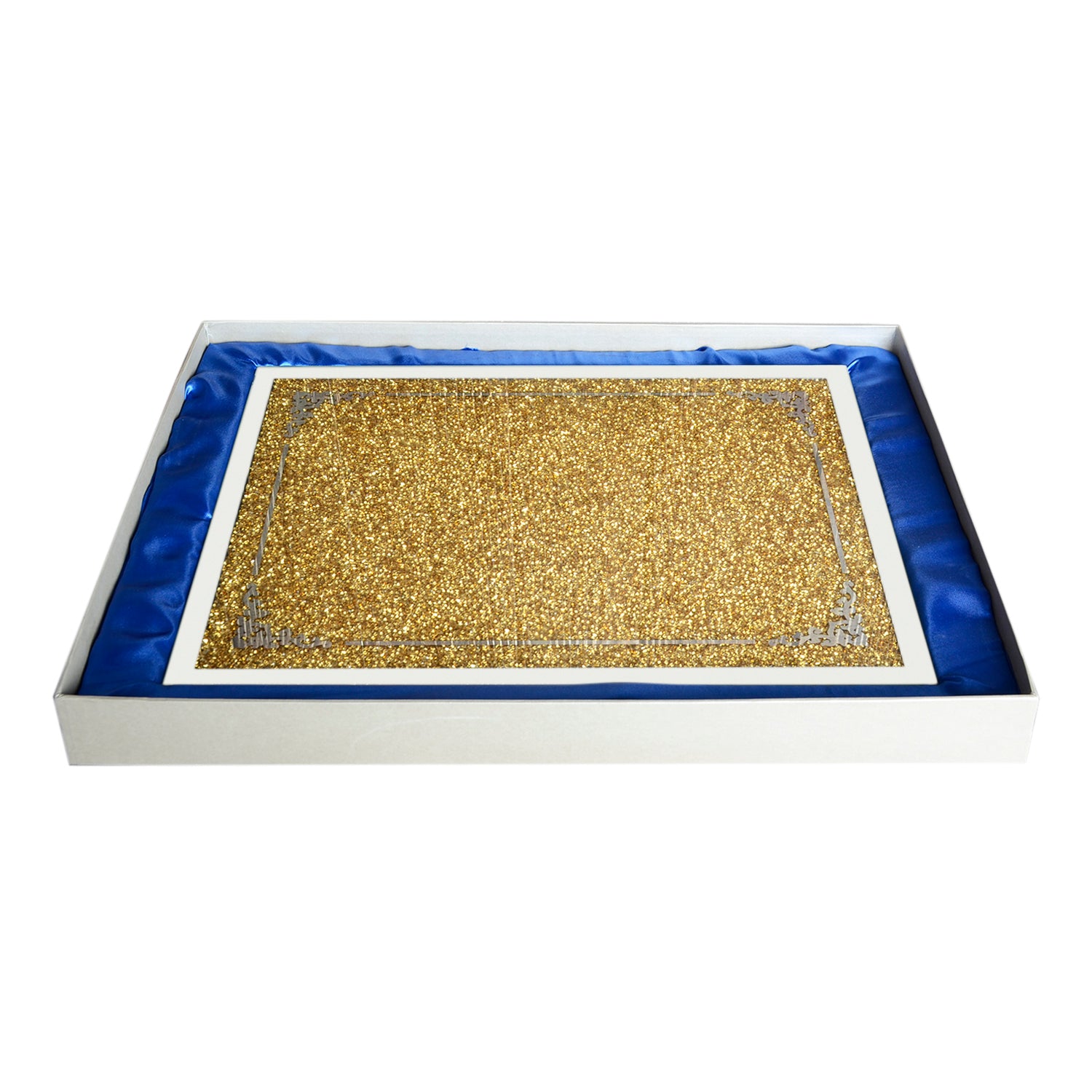 Ambrose Exquisite Glass Serving Tray in Gift Box gold-glass