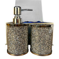 Ambrose Exquisite 2 Piece Soap Dispenser And Toothbrush Holder In Gift Box Silver Glass