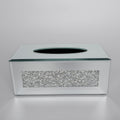 Ambrose Exquisite Mirrored Tissue Holder In Gift Box Silver Glass