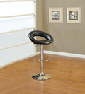Black Faux Leather Stool Adjustable Height Chairs Set black-dining room-contemporary-modern-bar
