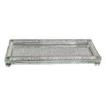 Ambrose Exquisite Large Glass Tray In Gift Box Silver Glass