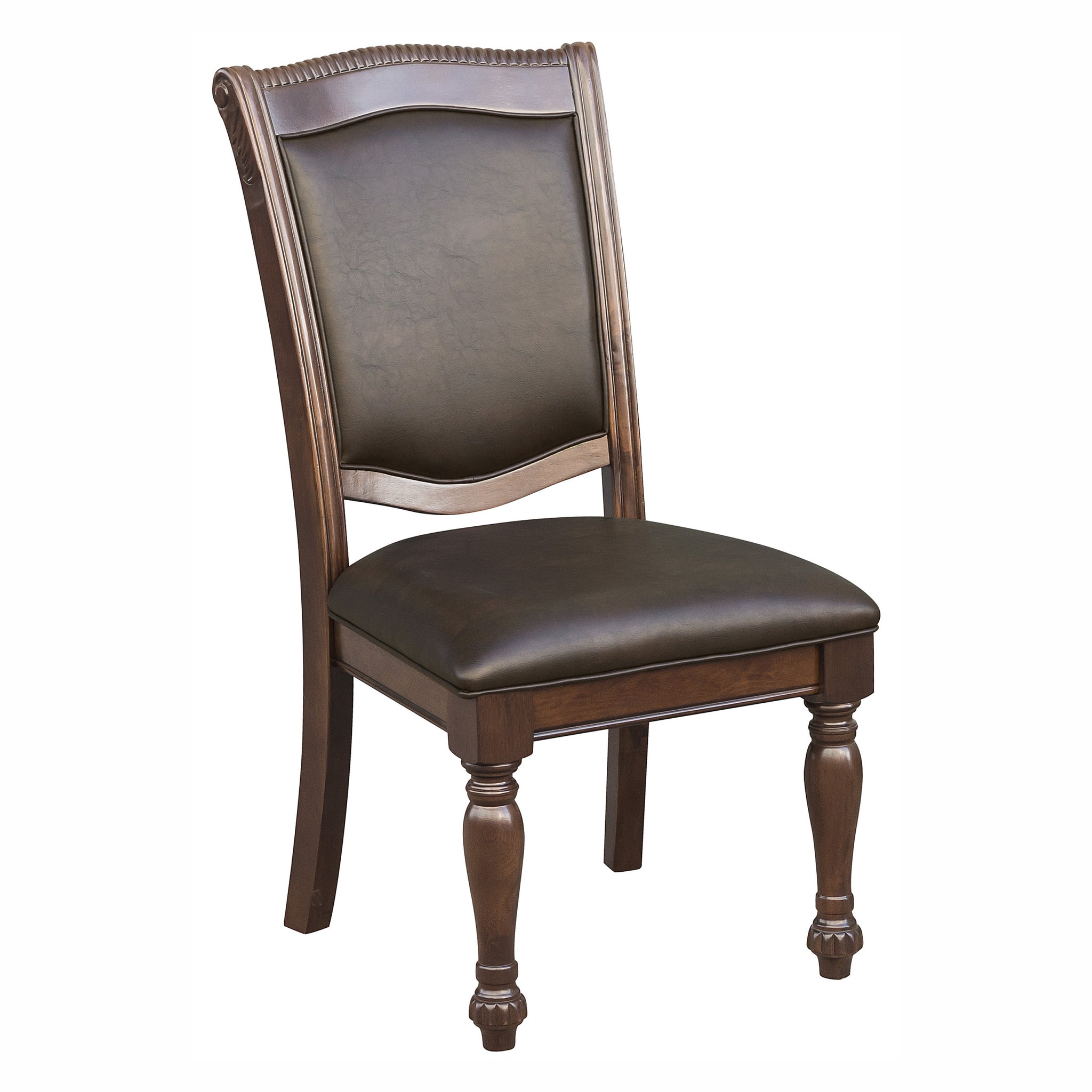 Traditional Dining Wooden Side Chairs Set of 2 Brown brown mix-dining room-traditional-wood