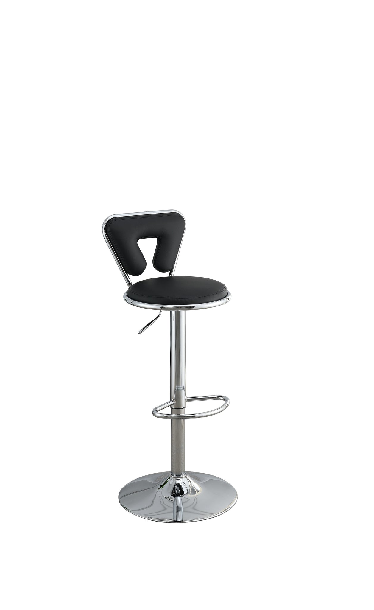Adjustable Bar stool Gas lift Chair Black Faux Leather black-dining room-classic-contemporary-modern-bar