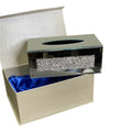 Ambrose Exquisite Mirrored Tissue Holder In Gift Box Silver Glass