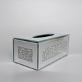 Ambrose Exquisite Mirrored Tissue Holder In Gift Box Silver Glass