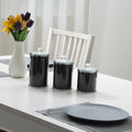 Ambrose Exquisite Three Glass Canister Set In Gift Box Black Glass