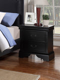 Contemporary Bedroom Furniture Nightstand Black Color 2 X Drawers Bed Side Table Pine Wood Black 2 Drawers Bedroom Bedside Cabinet Contemporary,Modern Drawers Black Solid Wood