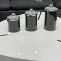 Ambrose Exquisite Three Glass Canister Set In Gift Box Black Glass