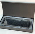 Ambrose Exquisite Medium Glass Tray In Gift Box Black Glass