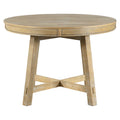 Farmhouse Round Extendable Dining Table With 16