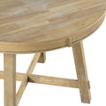 Farmhouse Round Extendable Dining Table With 16