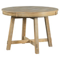 Farmhouse Round Extendable Dining Table With 16