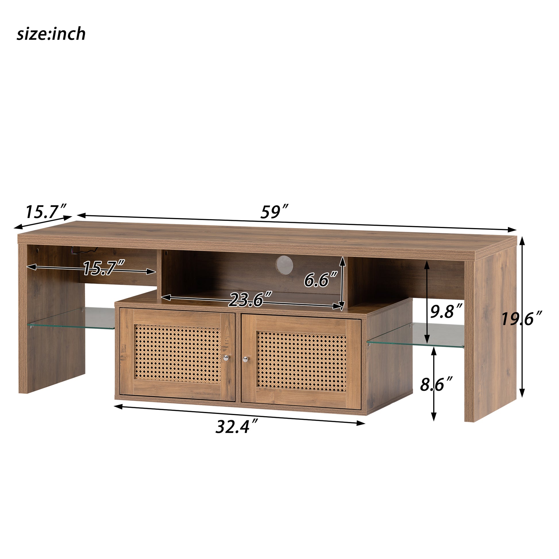 Tv Stand,Two doors of Tv cabinet,Adjustable 2