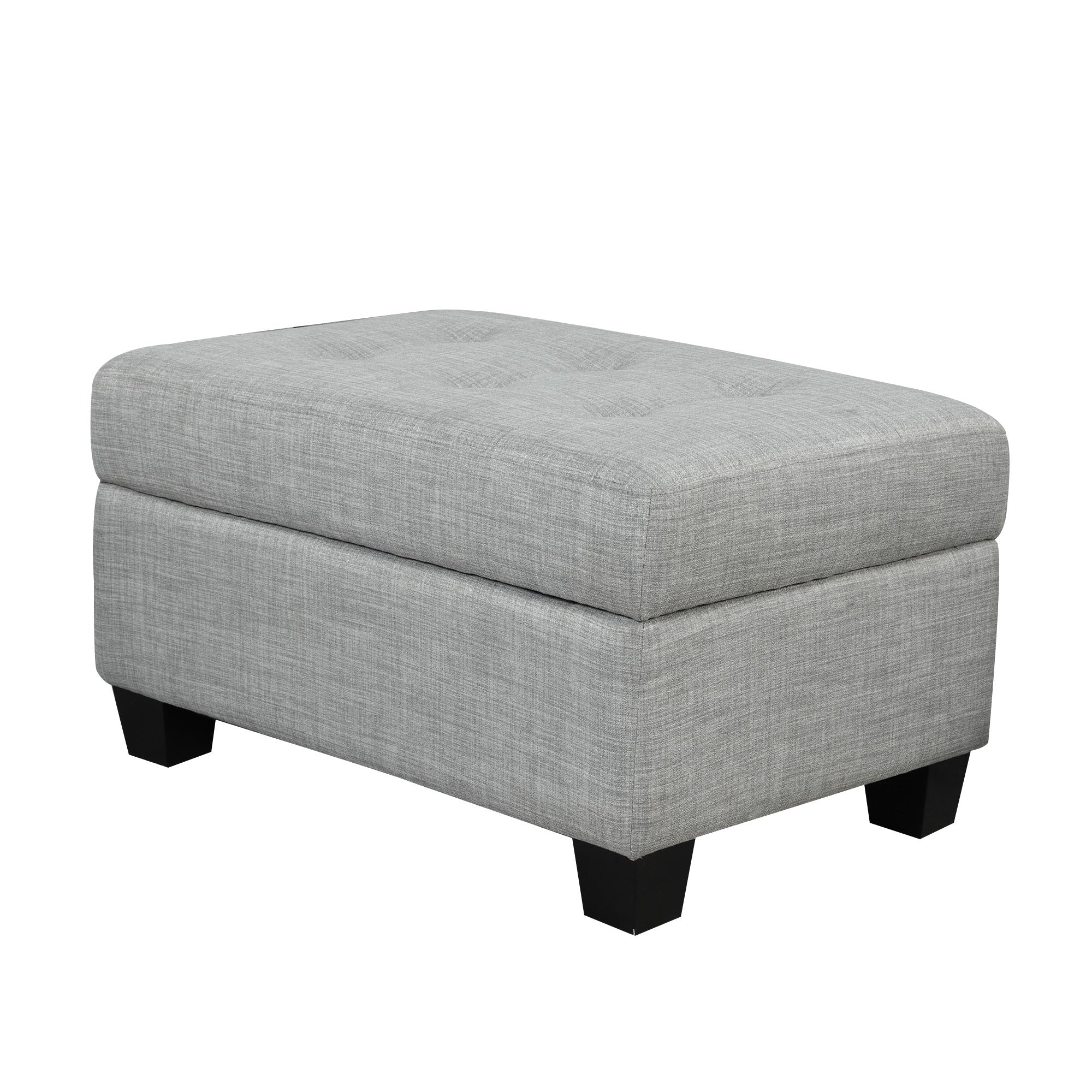 121.3" Oversized Sectional Sofa with Storage Ottoman light grey-foam-linen