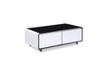 Modern Smart Coffee Table with Built in Fridge white+black-abs