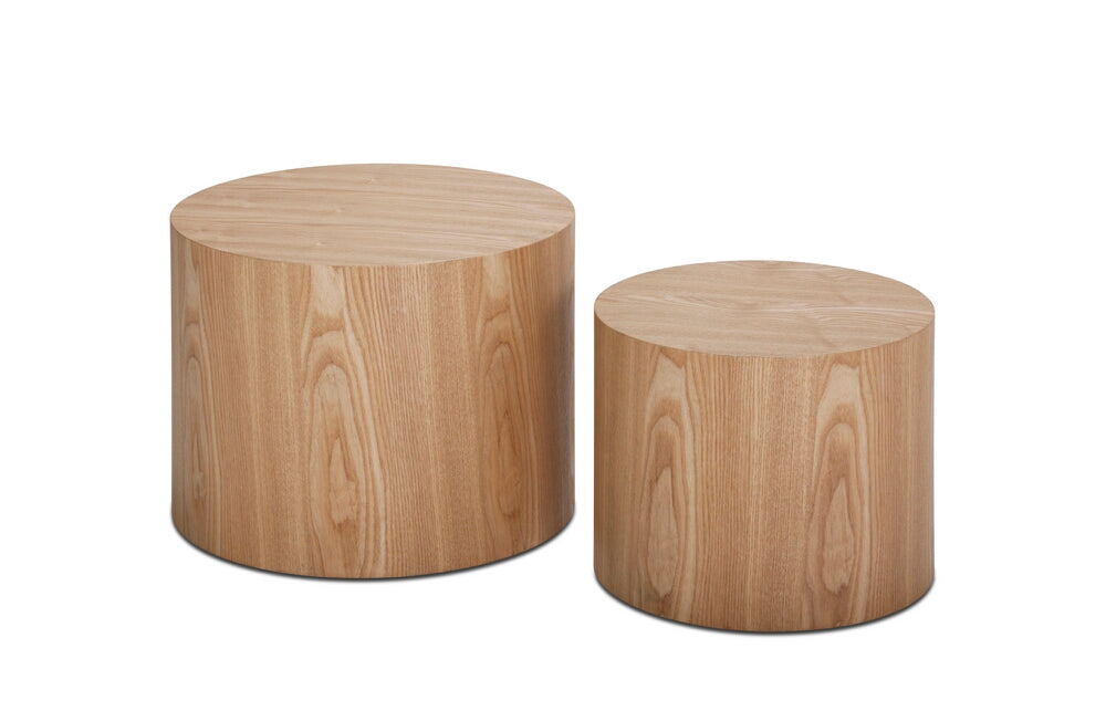 Mdf Side Table Coffee Table End Table Nesting Table Set Of 2 With Oak Veneer For Living Room,Office,Bedroom Oak Mdf