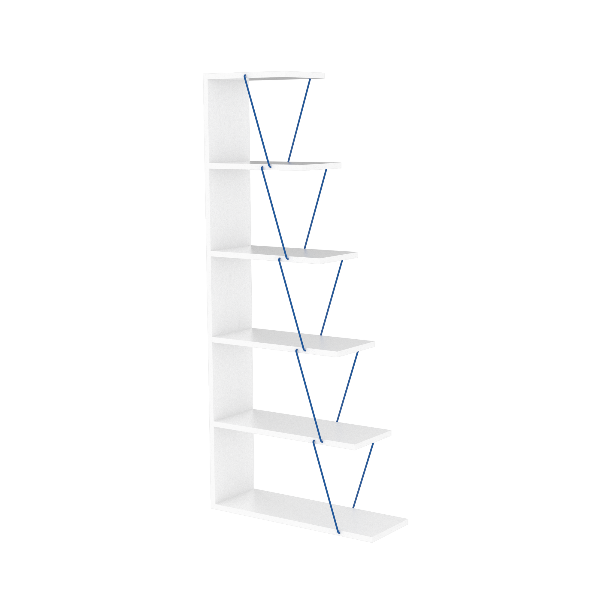 Furnish Home Store Modern 5 Tier Ladder Bookshelf white-solid wood