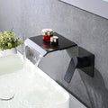 Waterfall Wall Mounted Tub Faucet Matte Black Stainless Steel