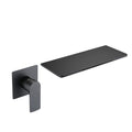 Single Handle Waterfall Wall Mounted Bathroom Sink Faucet Matte Black Stainless Steel