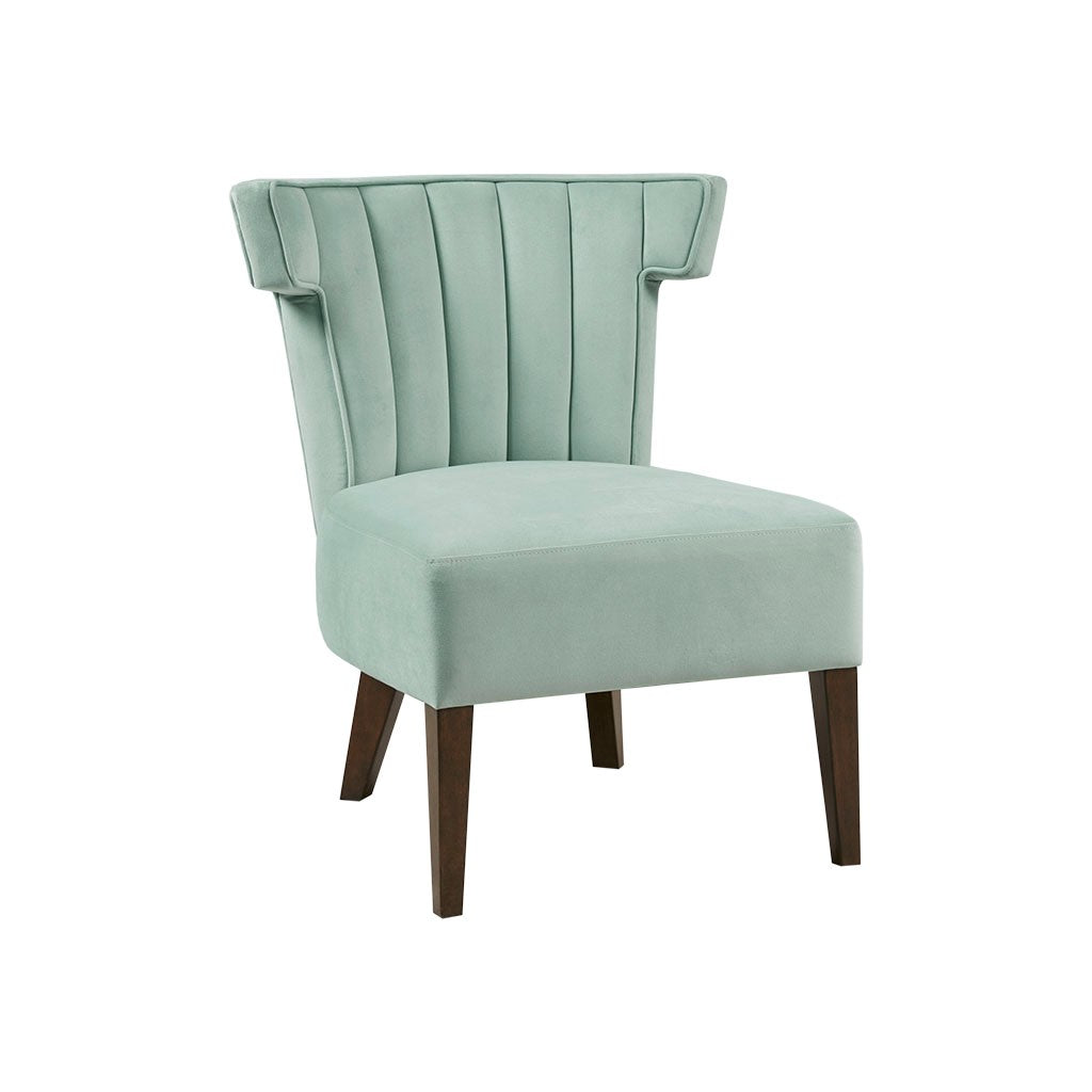 Upholstered Armless Accent Lounge Chair Seafoam Polyester