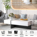 Contemporary Rectangle Design Living Room Furniture, Modern High Gloss Surface Cocktail Table, Center Table For Sofa Or Upholstered Chairs, 45.2*25.5*13.7In White Particle Board