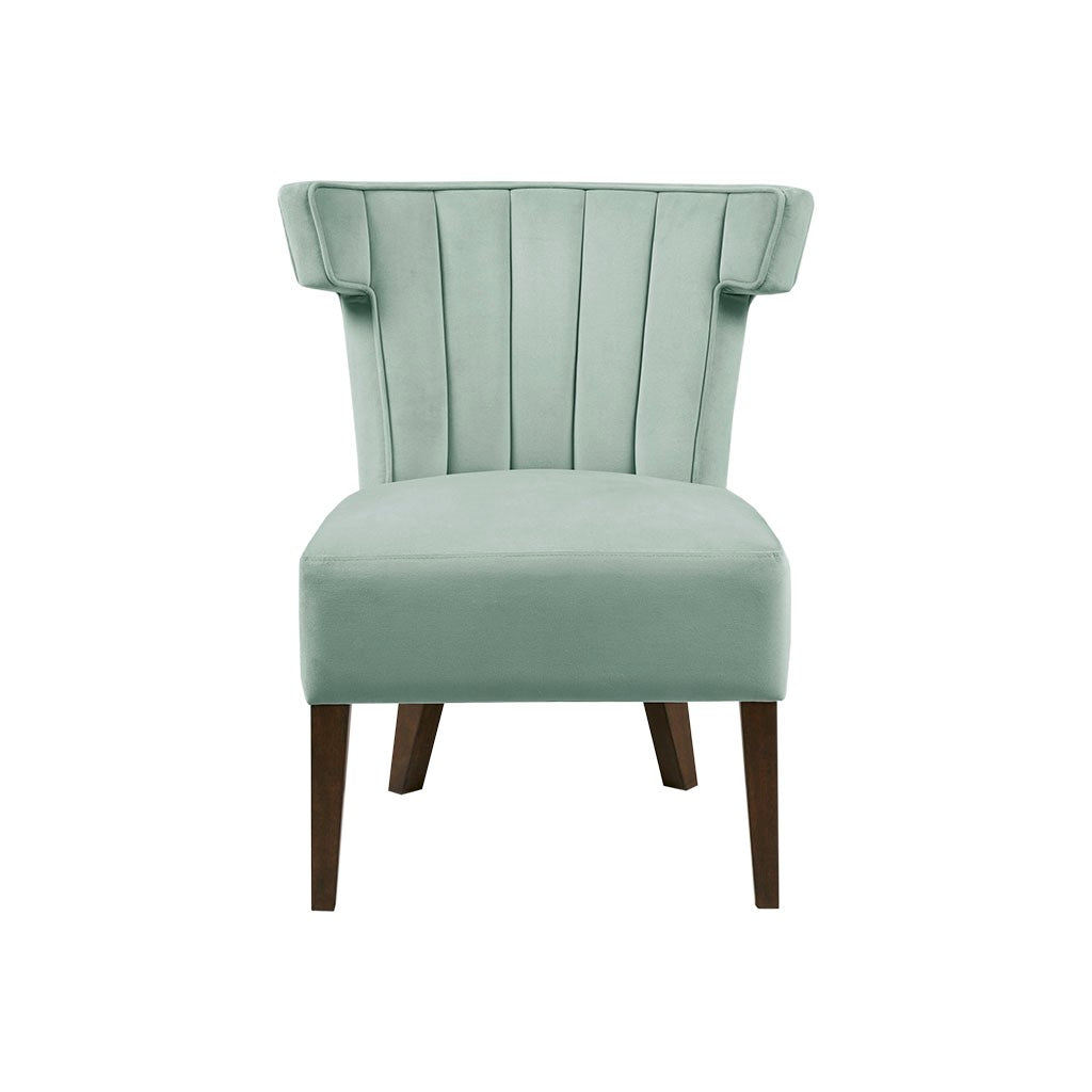 Upholstered Armless Accent Lounge Chair Seafoam Polyester