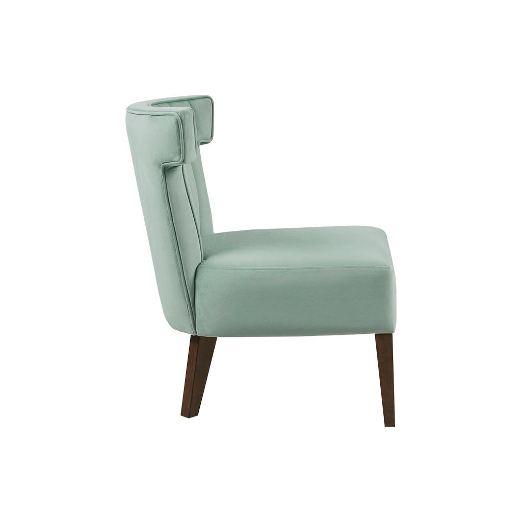 Upholstered Armless Accent Lounge Chair Seafoam Polyester