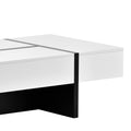 Contemporary Rectangle Design Living Room Furniture, Modern High Gloss Surface Cocktail Table, Center Table For Sofa Or Upholstered Chairs, 45.2*25.5*13.7In White Particle Board