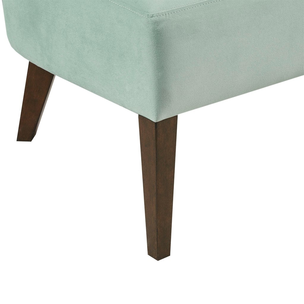 Upholstered Armless Accent Lounge Chair Seafoam Polyester