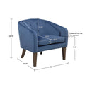 Upholstered Tufted Mid Century Accent Chair Blue Polyester
