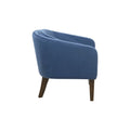 Upholstered Tufted Mid Century Accent Chair Blue Polyester