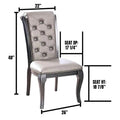 Amina Traditional Dining Chair Gray #Cm3219Gy Gray Gray Dining Room Contemporary Dining Chairs Rubberwood Tufted Back Solid Wood